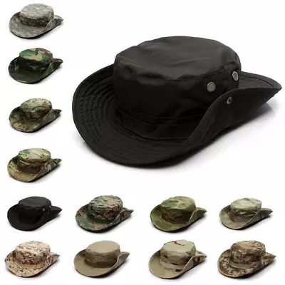 Outdoor Mens Women Sun Hat Bucket Cargo Safari Bush Boonie Fishing Cap Wide Brim • $16.58