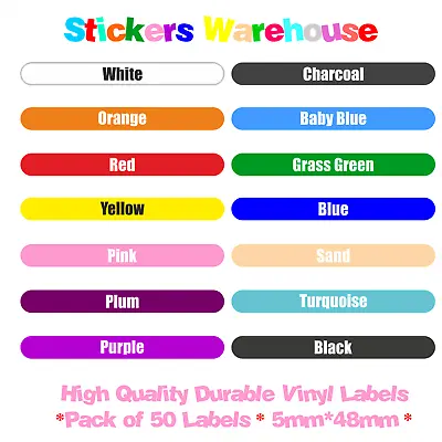 £1.99 • Buy 50 Personalised Vinyl Stick On Name Labels Stickers Tags School Kids Waterproof