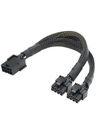 £3.99 • Buy PSU 8Pin To Dual 8pin(6+2) Pin PCIe Modular Power Supply Cable Splitter Braided