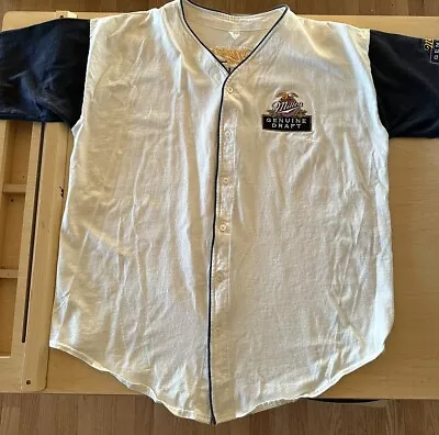 Vintage 80s 90s Miller Genuine Draft Beer Baseball Jersey Limited Edition XL • $19.99