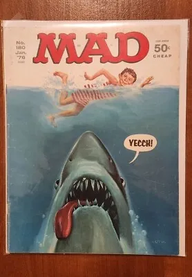 Mad Magazine #180 (Jan 1976 EC Comics) VF Classic Jaws Cover • $100