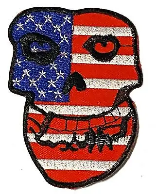 MISFITS AMERICAN SKULL PATCH SEW ON Or IRON ON PATCH 8cm X 6cm • £4.95