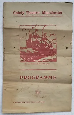 Programme For The Merchant Of Venice At The Gaiety Theatre Manchester (1919?). • £9.29