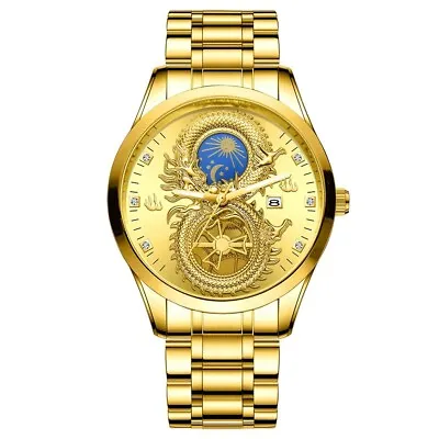 FNGEEN Men Watch Dragon 8 Quartz  Waterproof Stainless Steel Wristwatch FG • $22.50