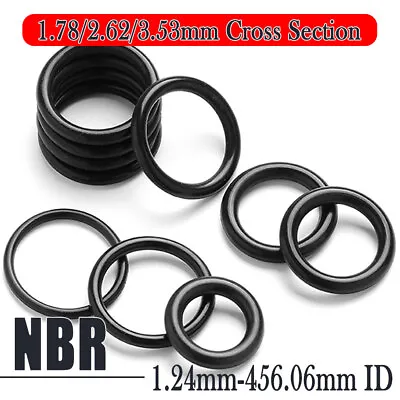 1.78/2.62/3.53mm Cross Section Metric Nitrile Rubber O Rings 1.24mm-456.06mm ID • £1.70