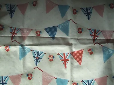 New Fryetts Union Jack Bunting Cotton  Curtain  Fabric 39  X 54   Free Post • £10