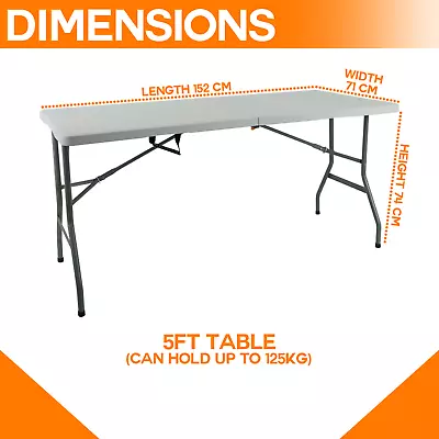 £36.95 • Buy Catering Camping Heavy Duty Folding Trestle Table Picnic Bbq Party 4ft 5ft & 6ft