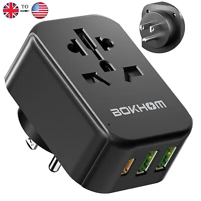 £12.89 • Buy UK To US Plug Adaptor With USB C Travel Adapter UK To USA Canada Mexico (Type B)
