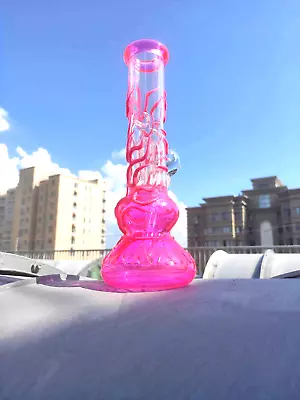 Glow In The Dark 10in Pink Glass Bong Water Pipe With 14mm Bowl And Stem • $24.99