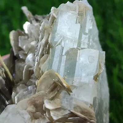  Light Blue Clear Aquamarine Crystals On Matrix On Muscovite 107.3 Grams • $45