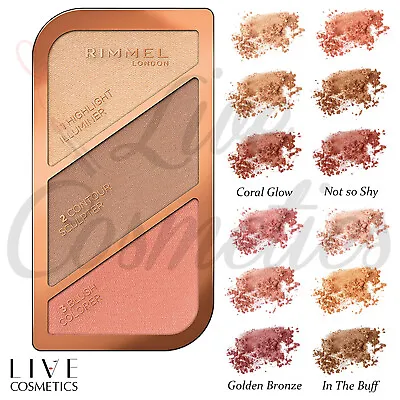 £5.38 • Buy Rimmel Sculpting Highlighter, Blush, Bronzing Palette Pressed Powder By KateMoss