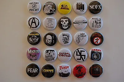 Punk Rock 1  Button Pin Set Punk Music Lot Of 25 (LSB6) • $35.99