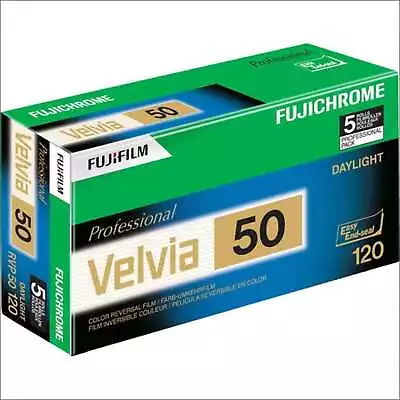 Fujifilm Fujichrome Professional Velvia 50 Iso Color E6 5-pack Exp 01-2025 • $110.40