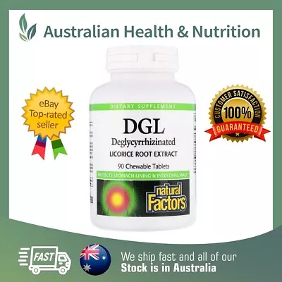 Natural Factors Dgl Deglycyrrhizinated Licorice Extract 90t + Free Same Day Post • $39.95