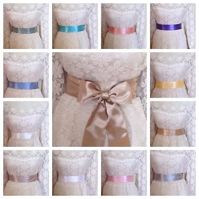 Plain Satin Fabric Replacement Sash Belt - Dressing Gown Dress Wrap Self Tie Bow • £4.49