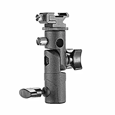 Metal Flash Bracket Light Stand Hot Shoe Mount Umbrella Holder Swivel Hole V9F9 • $11.39