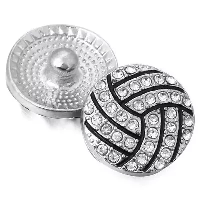 Volleyball Bling Snap Jewelry Charm 18- 20mm Interchangable W/ Magnolia & Ginger • $6.67
