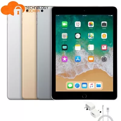 Apple A1893 IPad 6th Gen 2018 9.7  Tablet Retina 128GB WiFi Unlocked New Adapter • $359