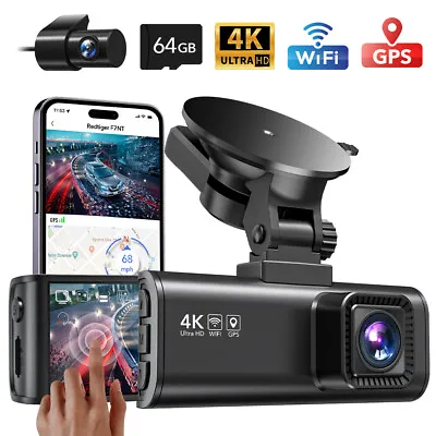 REDTIGER Dash Cam Front And Rear 4K With 3.18 Inch Touch Screen Free 64GB Card • $135.99