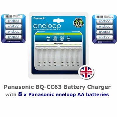 £54.95 • Buy Panasonic Eneloop BQ-CC63 Battery Charger With 8 X AA Rechargeable Batteries