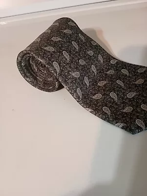 Van Heusen Silk Light Silver Paisley Classic Length Tie • $6