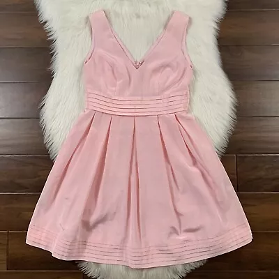 Shoshanna Women's Size 2 Light Pink Sleeveless V Neck Pleated Dress • $12.99