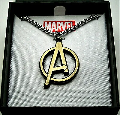Marvel Comics Avengers Bronze A Necklace Golden Die-cut Pendant New Box Unisex • $21.99