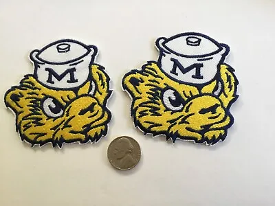 $10.95 • Buy (2) University Of Michigan Wolverines Vintage Embroidered Iron On Patches Patch