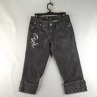 Ecko Red Capri Jeans Women's Junior Size 9 Black Cuffed Y2K Chic Retro • $12.99