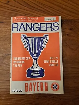 Rangers V Bayern Munich ECWC Semi Final 1972 • £19.99