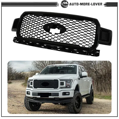 Front Radiator Grille Assembly Agate Black JL3Z8200SL For 2018-2020 Ford F-150 • $189.62