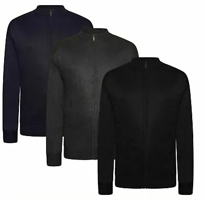 Mens King Size Big And Tall Jumper Long Sleeve Zip Up Cardigan Sweater Top • £14.99