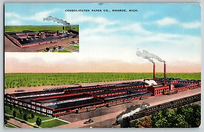 Michigan MI Monroe - Consolidated Paper Co. - Vintage Postcard - Unposted • $4.58