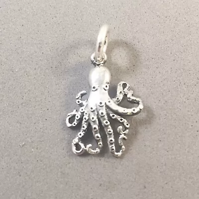 .925 Sterling Silver OCTOPUS CHARM NEW Ocean Beach Nautical Pendant 925 NT03 • $12.50