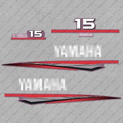Yamaha 15 HP Two 2 Stroke Outboard Engine Decals Sticker Set Reproduction 15HP • $31.49