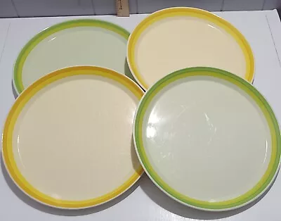 Lot Of 4 Vintage 1970s Playmates Citrus Japan 10 3/4  Dinner Plates Orange Green • $27