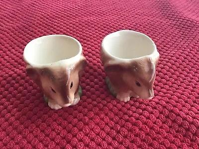 Rare Vintage PAIR Of BUNNY RABBITS 🐰CC HP Egg Cup • £12