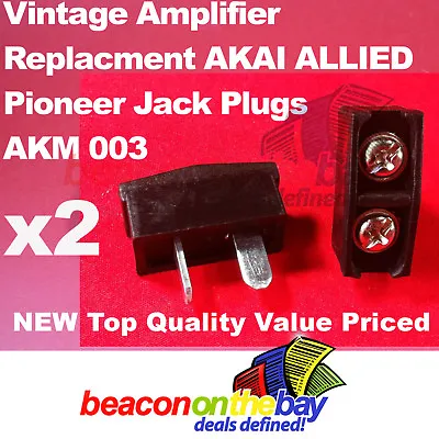 2x Speaker Jack Plugs For Vintage AKM 003 Pioneer AKAI ALLIED Amplifier Receiver • $41.99