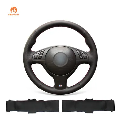 PU Leather Steering Wheel Cover Wrap For 5 Series E39 525i M3 M5 3 Series E46 • $58.22