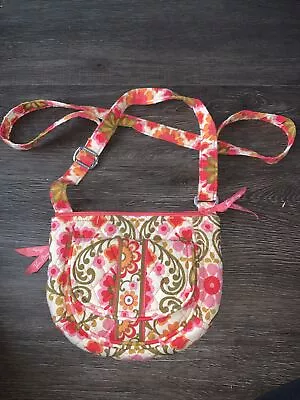 Vera Bradley Folkloric Crossbody Retired Quilted Floral Bag Pink Orange Floral • $14.60