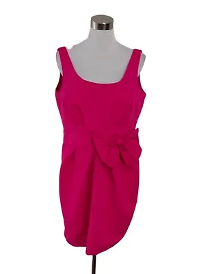 $5 • Buy GEORGE Designer Womens Pink Dress With Bow Cocktail Party, Size 14 L. VGC