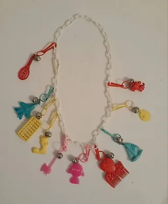 Vintage 1980s Plastic Charm Necklace  • $29.99