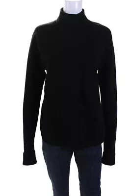 Helmut Lang Womens Wool Knit Mock Neck Long Sleeve Full Button Jacket Black Size • $54.91