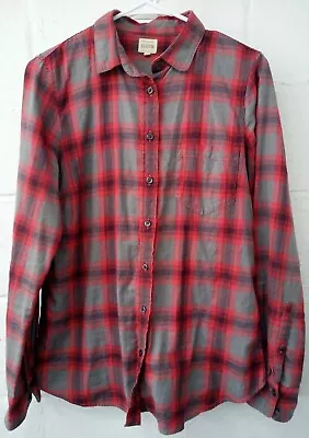 J. Crew  The Perfect Shirt  Red And Gray Plaid 100% Cotton Size S • $13.22
