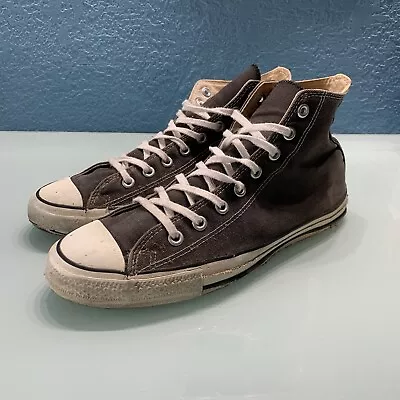 Vintage Made In USA Converse Chuck Taylor High Top Shoes Faded Black Size 10.5 • $45