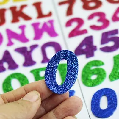 Large Glitter Alphabet Letter Number EVA Foam Stickers Self Adhesive Christmas • $5.95