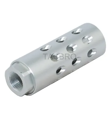 Anodized Aluminum 14x1 LH Thread Pitch Muzzle Brake For 7.62x39 - Silver • $19.99
