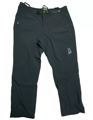 Mountain Hardwear Softshell Pants Men's X-Large Black Pockets Belted • $44.88