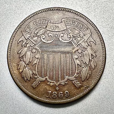 1869  2 Cent Piece    Nice Detail   Better Date  #5513 • $49