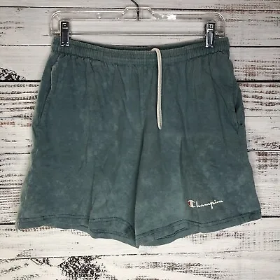 $24.99 • Buy Vintage 80s Champion 6” Cotton Sweat Shorts Spellout Acid Wash Green Men’s Large